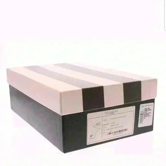 NIB Aquazzura Sunshine Pom-Pom Latte Suede Espadri - Picture 8 of 8